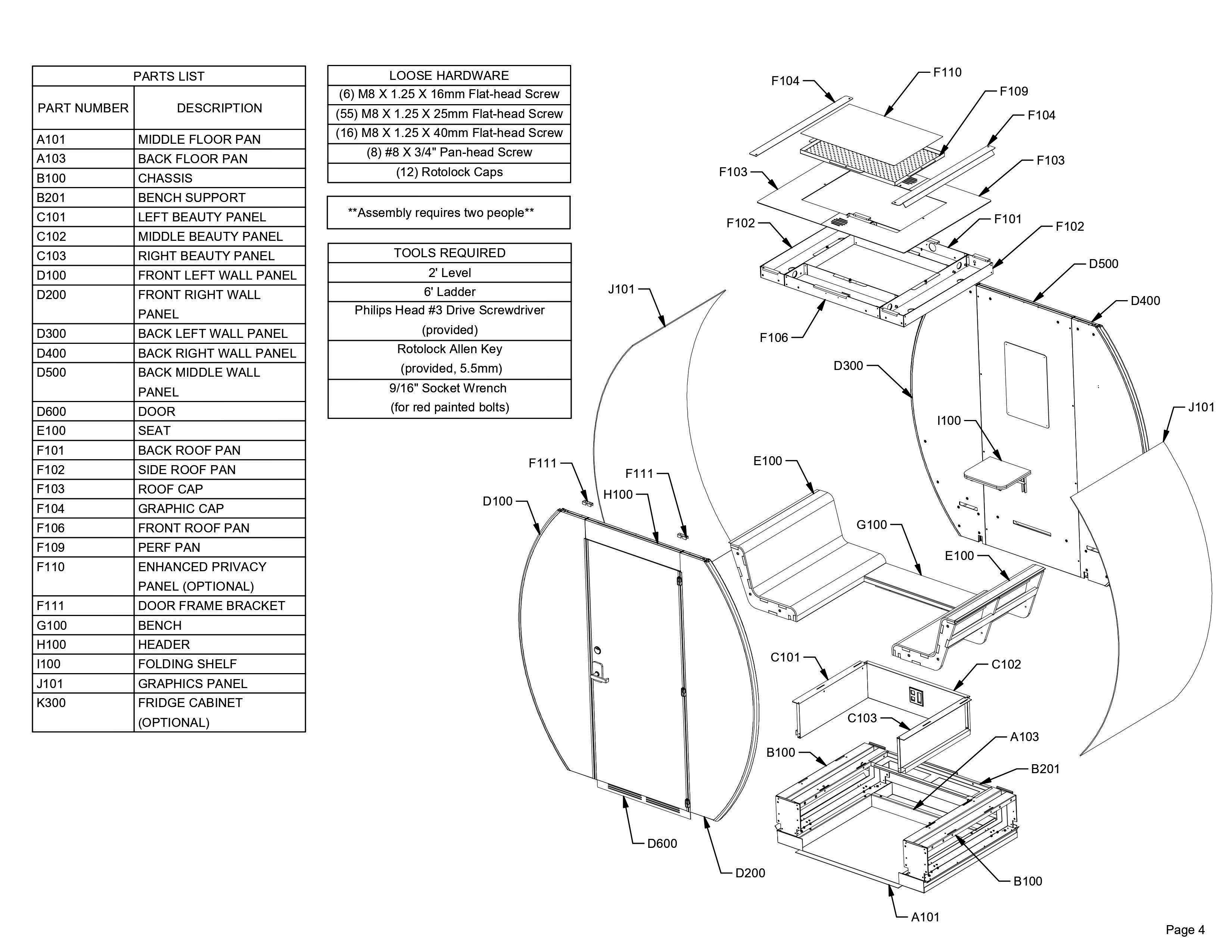 Original Suite Exploded Drawing